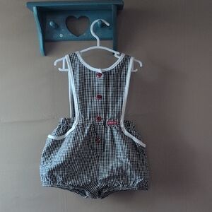 Vintage OshKosh B'gosh Ladybug Checkered Romper
